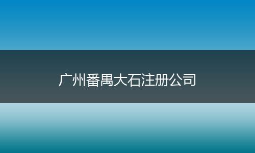 广州番禺大石注册公司