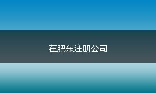 在肥东注册公司