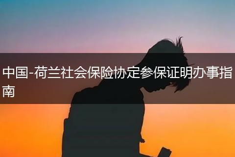 中国-荷兰社会保险协定参保证明办事指南