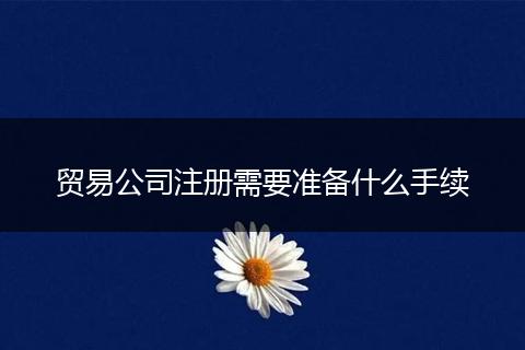 贸易公司注册需要准备什么手续