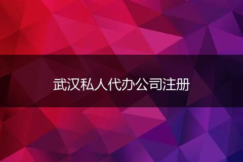 武汉私人代办公司注册