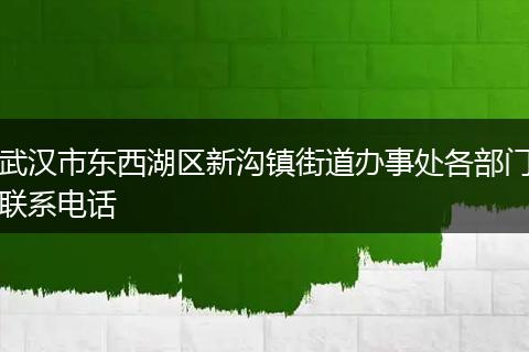 武汉市东西湖区新沟镇街道办事处各部门联系电话