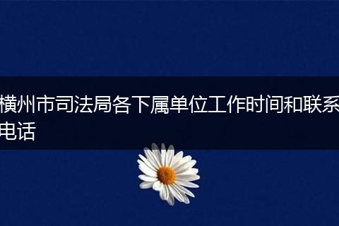 横州市司法局各下属单位工作时间和联系电话