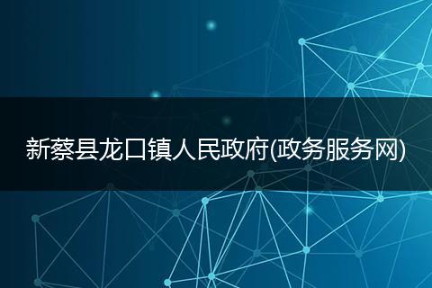 新蔡县龙口镇人民政府(政务服务网)