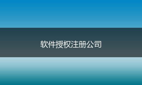 软件授权注册公司