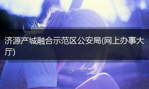 济源产城融合示范区公安局(网上办事大厅)