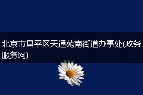 北京市昌平区天通苑南街道办事处(政务服务网)