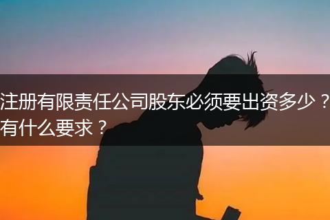 注册有限责任公司股东必须要出资多少？有什么要求？