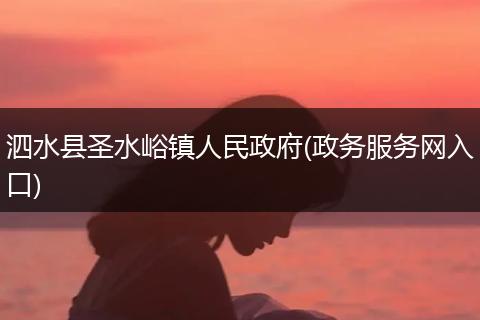 泗水县圣水峪镇人民政府(政务服务网入口)