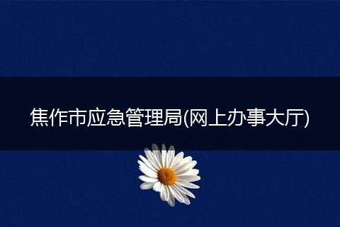 焦作市应急管理局(网上办事大厅)