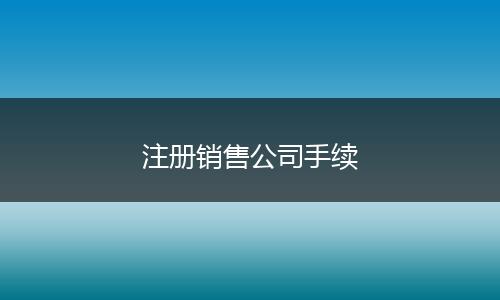 注册销售公司手续