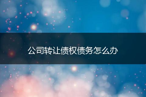 公司转让债权债务怎么办