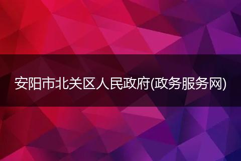 安阳市北关区人民政府(政务服务网)