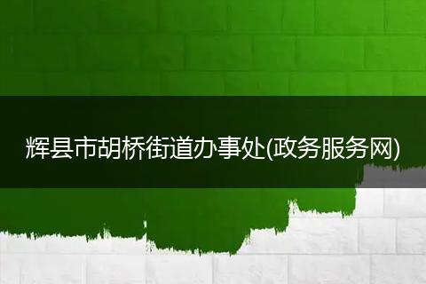 辉县市胡桥街道办事处(政务服务网)
