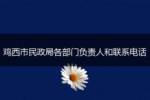 鸡西市民政局各部门负责人和联系电话