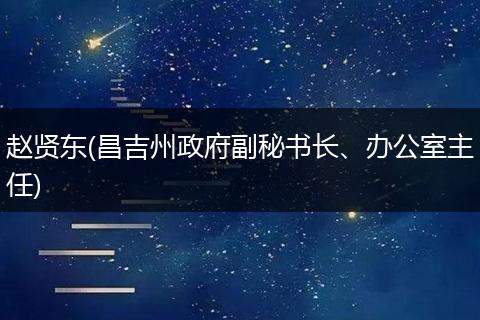 赵贤东(昌吉州政府副秘书长、办公室主任)
