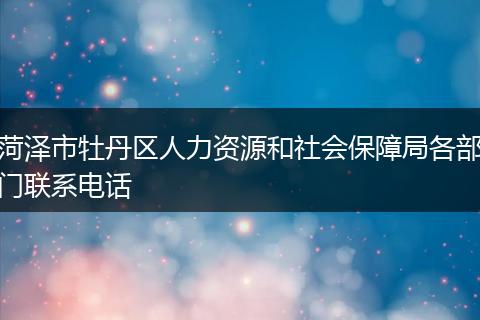 菏泽市牡丹区人力资源和社会保障局各部门联系电话