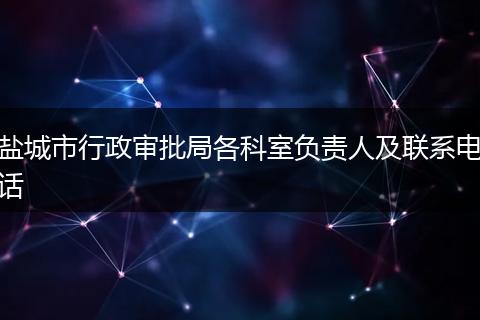 盐城市行政审批局各科室负责人及联系电话