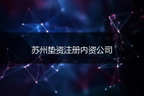 苏州垫资注册内资公司