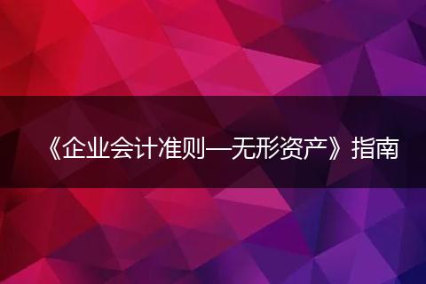 《企业会计准则—无形资产》指南