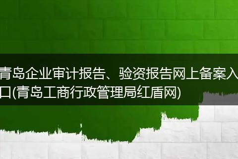 青岛企业审计报告、验资报告网上备案入口(青岛工商行政管理局红盾网)