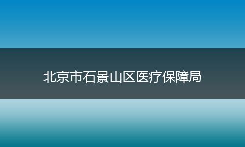 北京市石景山区医疗保障局