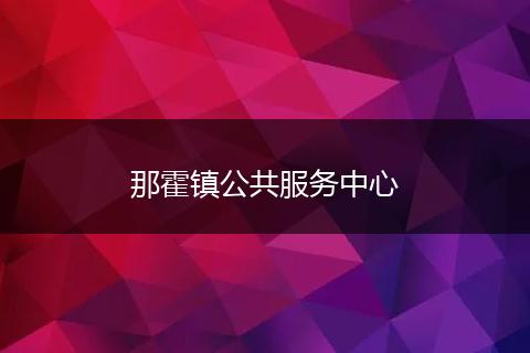 那霍镇公共服务中心