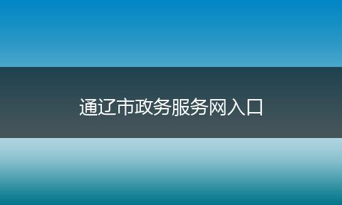 通辽市政务服务网入口