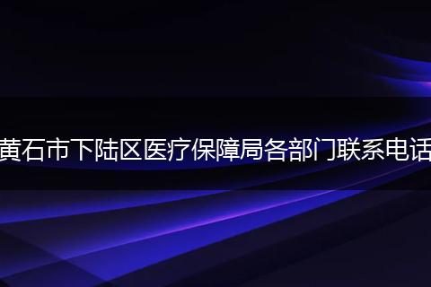 黄石市下陆区医疗保障局各部门联系电话