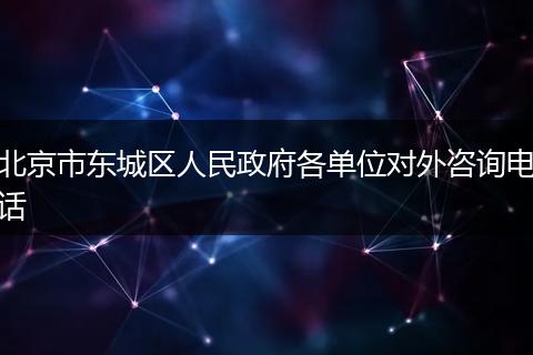 北京市东城区人民政府各单位对外咨询电话
