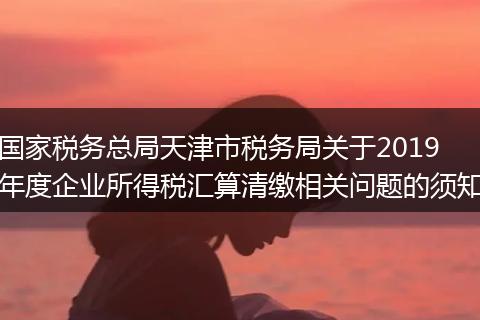 国家税务总局天津市税务局关于2019年度企业所得税汇算清缴相关问题的须知