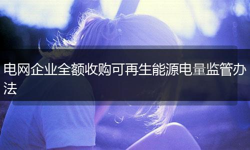 电网企业全额收购可再生能源电量监管办法