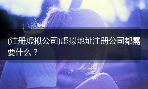 (注册虚拟公司)虚拟地址注册公司都需要什么？