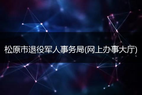 松原市退役军人事务局(网上办事大厅)
