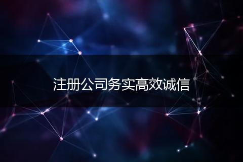 注册公司务实高效诚信