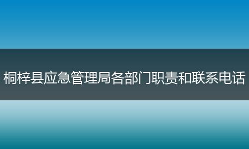 桐梓县应急管理局各部门职责和联系电话