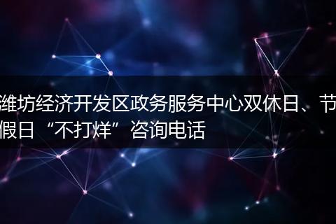 潍坊经济开发区政务服务中心双休日、节假日“不打烊”咨询电话