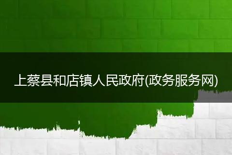 上蔡县和店镇人民政府(政务服务网)