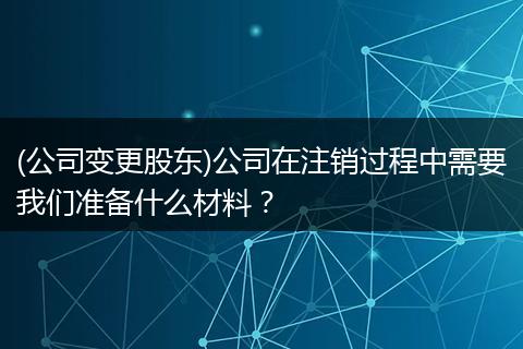 (公司变更股东)公司在注销过程中需要我们准备什么材料?