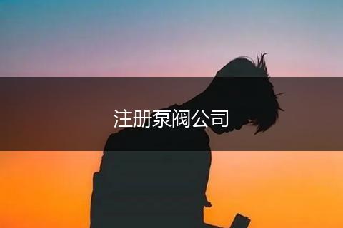 注册泵阀公司