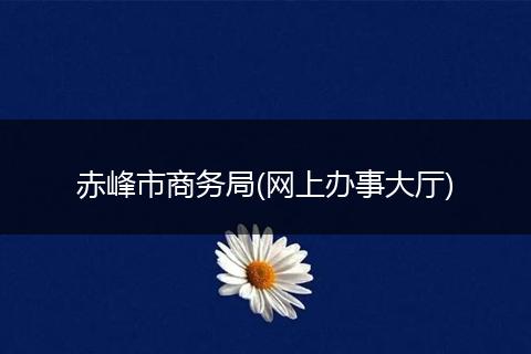 赤峰市商务局(网上办事大厅)