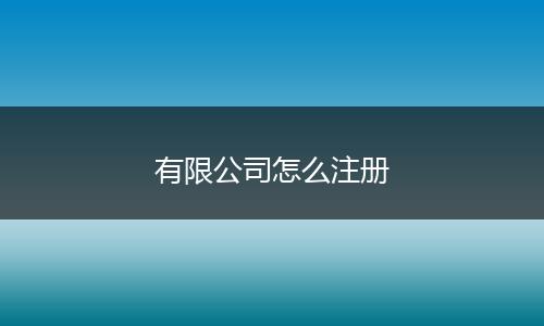 有限公司怎么注册