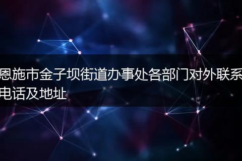 恩施市金子坝街道办事处各部门对外联系电话及地址