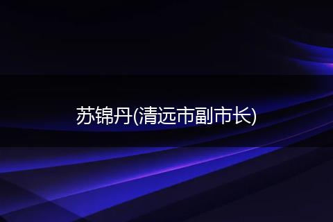 苏锦丹(清远市副市长)