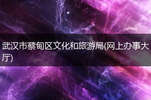 武汉市蔡甸区文化和旅游局(网上办事大厅)