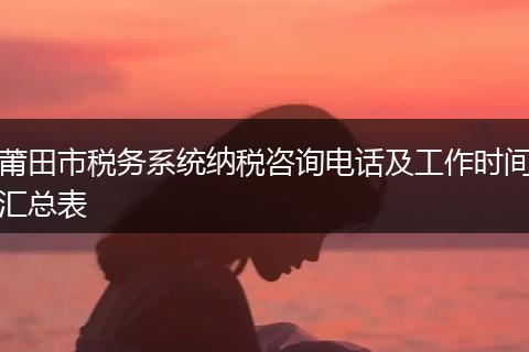 莆田市税务系统纳税咨询电话及工作时间汇总表