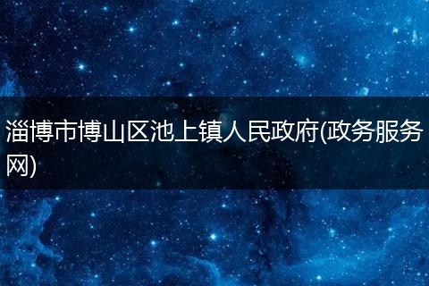 淄博市博山区池上镇人民政府(政务服务网)