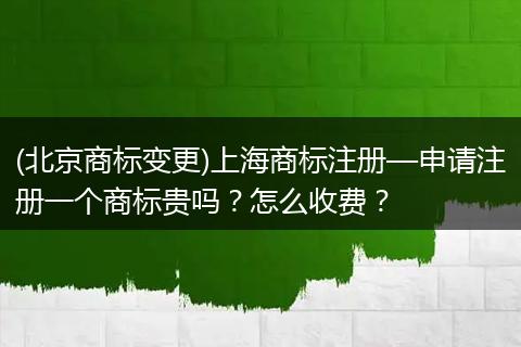 (北京商标变更)上海商标注册—申请注册一个商标贵吗?怎么收费?
