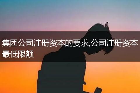 集团公司注册资本的要求,公司注册资本最低限额