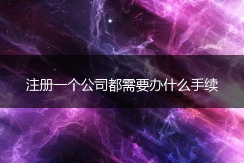 注册一个公司都需要办什么手续